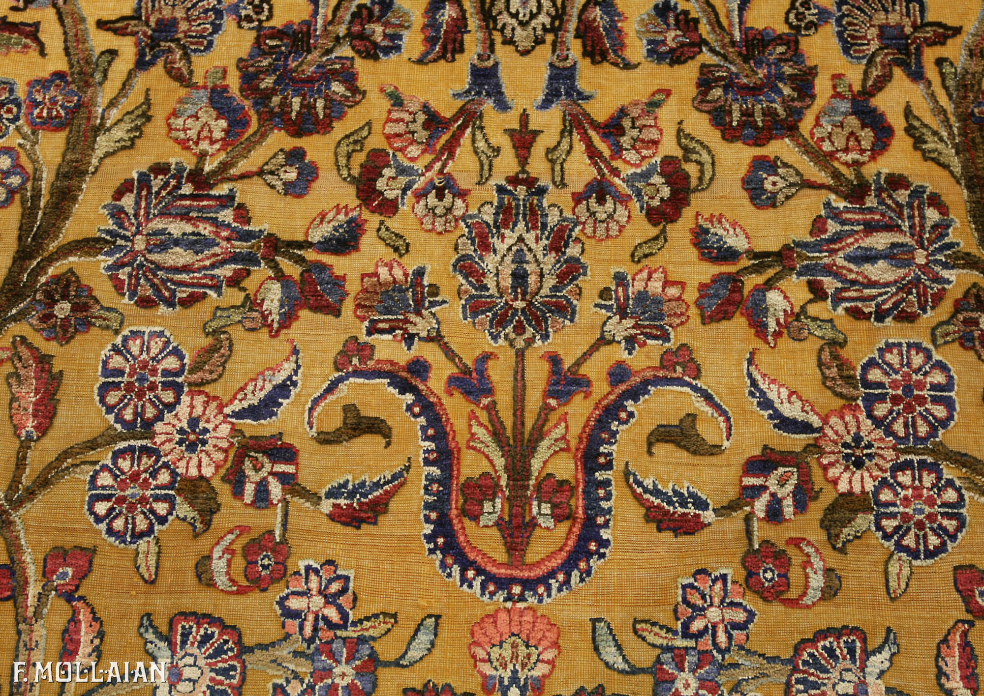Kashan Rug Souf Prayer Goldish Color Field  n°:88844210